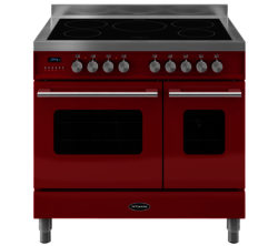 BRITANNIA  RC9TIDERED Electric Induction Range Cooker - Gloss Red & Stainless Steel